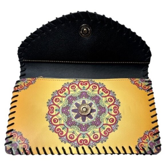 Mandala Clutch Vibrant Yellow Red Purple Green Pink - Picture 3 of 11